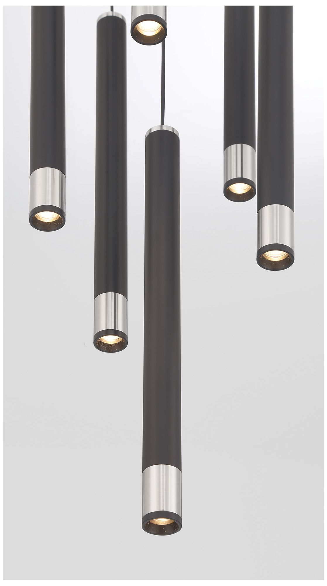 Image 5 George Kovacs  Wand LED 6-Light Coal and Brushed Nickel Pan Pendant more views