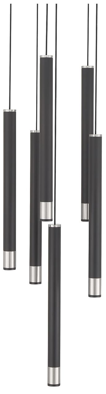 Image 6 George Kovacs  Wand LED 6-Light Coal and Brushed Nickel Pan Pendant more views