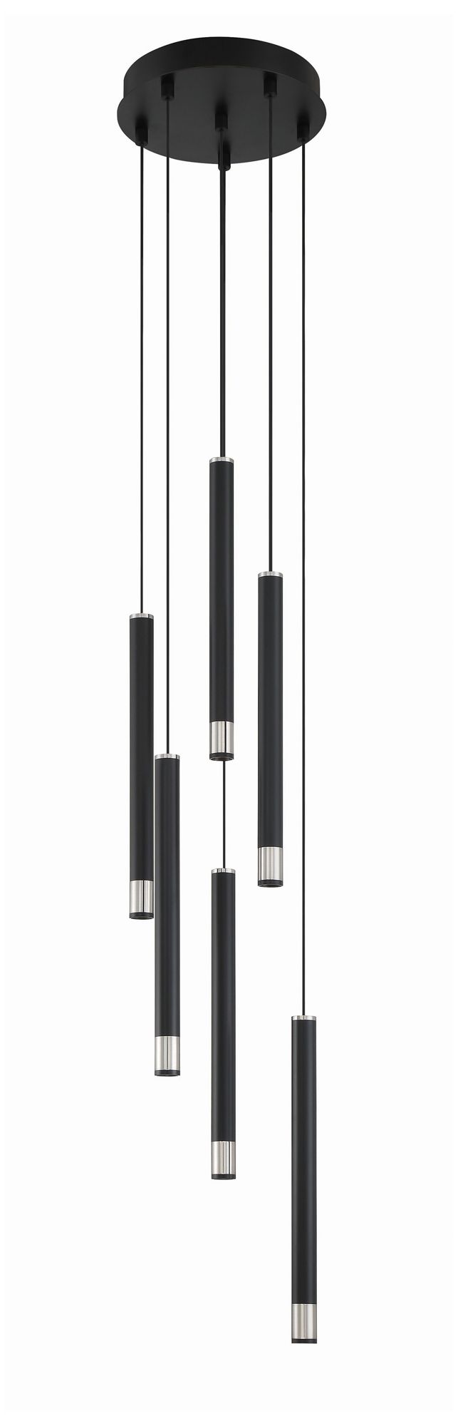 Image 7 George Kovacs  Wand LED 6-Light Coal and Brushed Nickel Pan Pendant more views