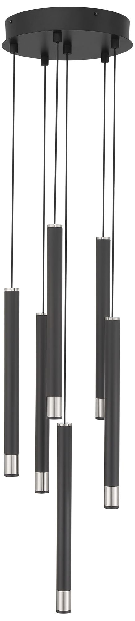 George Kovacs  Wand LED 6-Light Coal and Brushed Nickel Pan Pendant