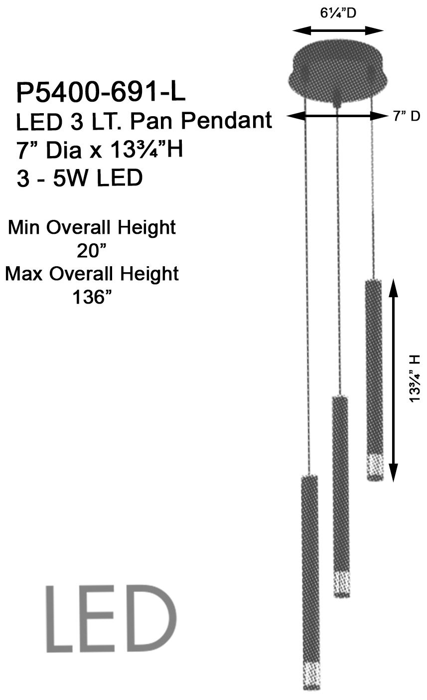 Image 4 George Kovacs Wand LED Coal and Brushed Nickel Pendant more views