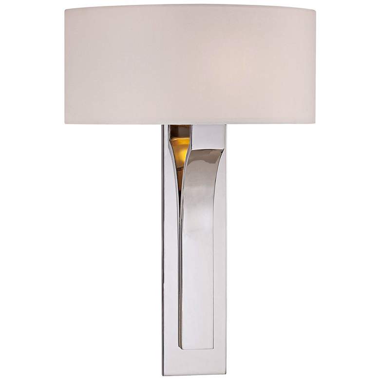 Image 1 George Kovacs White Fabric 11 3/4" Wide Nickel Wall Sconce