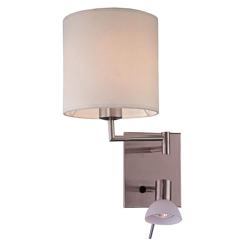 Image 1 George&#39;s Reading Room 19.5 inch Plug-In Wall Lamp with Reading Light