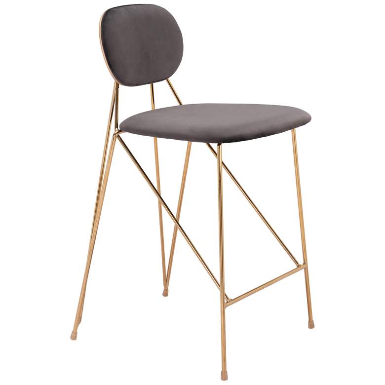 Image 1 Georges Counter Stool (Set of 2) Gray & Gold