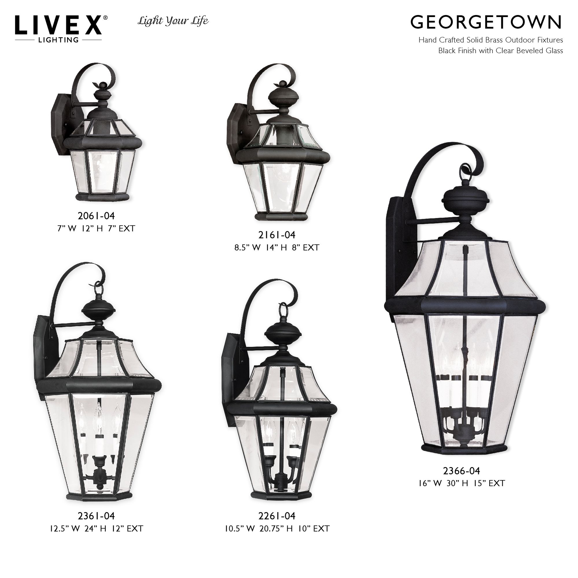 Georgetown 1 Light Black Outdoor Wall Lantern