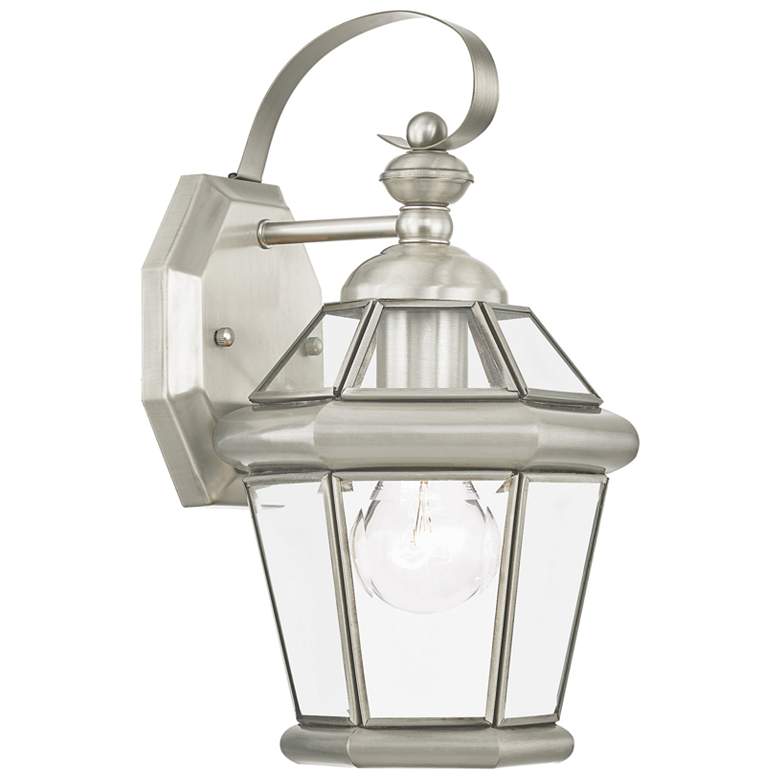 Image 1 Georgetown 1 Light Brushed Nickel Outdoor Wall Lantern