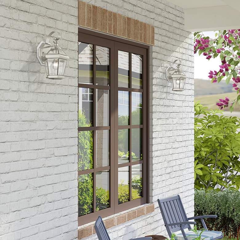 Image 2 Georgetown 1 Light Brushed Nickel Outdoor Wall Lantern more views
