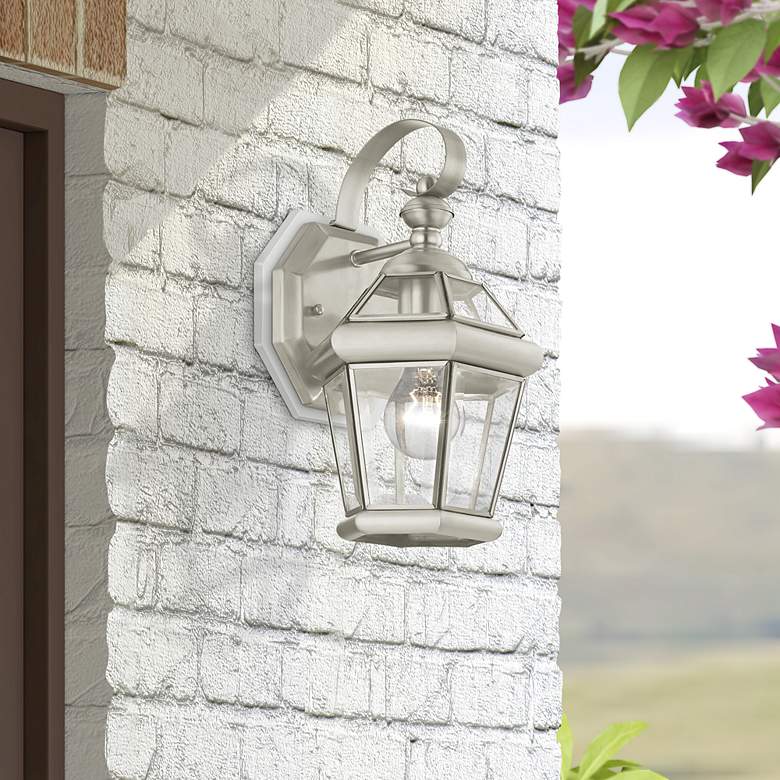 Image 5 Georgetown 1 Light Brushed Nickel Outdoor Wall Lantern more views
