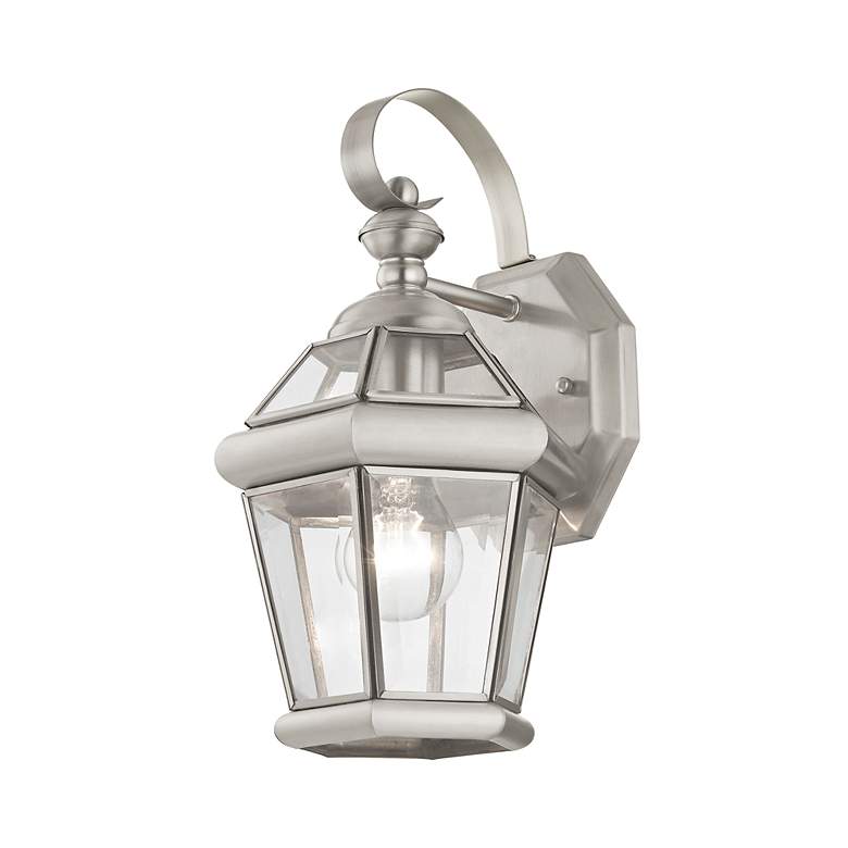 Image 7 Georgetown 1 Light Brushed Nickel Outdoor Wall Lantern more views