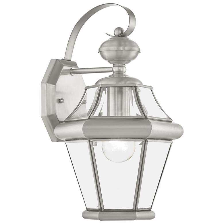 Image 1 Georgetown 1 Light Brushed Nickel Outdoor Wall Lantern