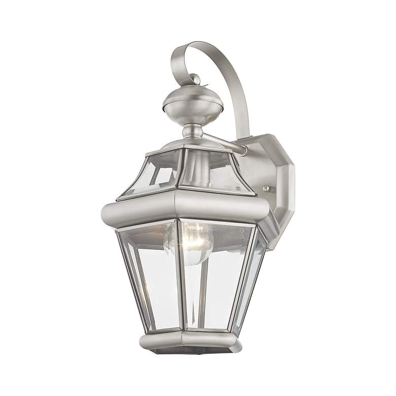 Image 6 Georgetown 1 Light Brushed Nickel Outdoor Wall Lantern more views