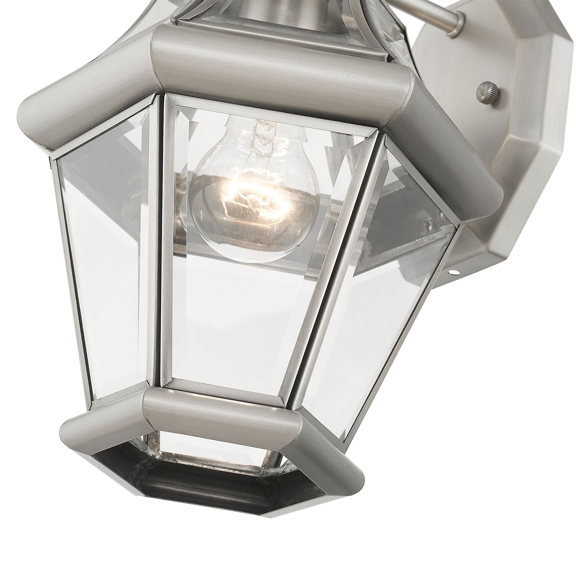 Georgetown 1 Light Brushed Nickel Outdoor Wall Lantern