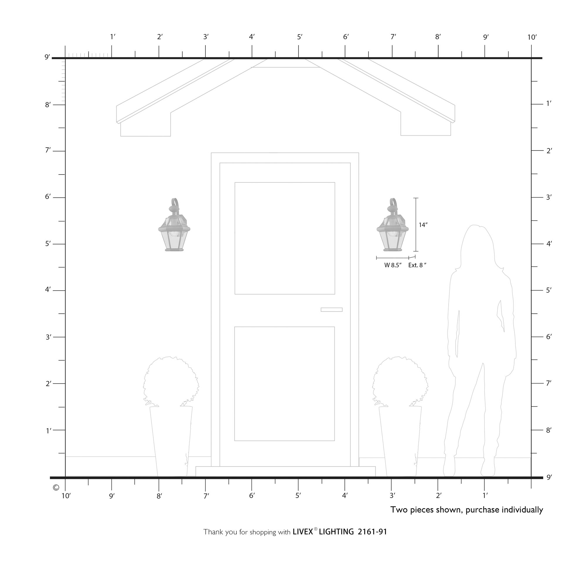 Georgetown 1 Light Brushed Nickel Outdoor Wall Lantern