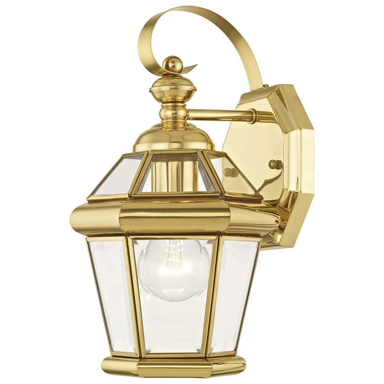 Image 1 Georgetown 1 Light Polished Brass Outdoor Wall Lantern