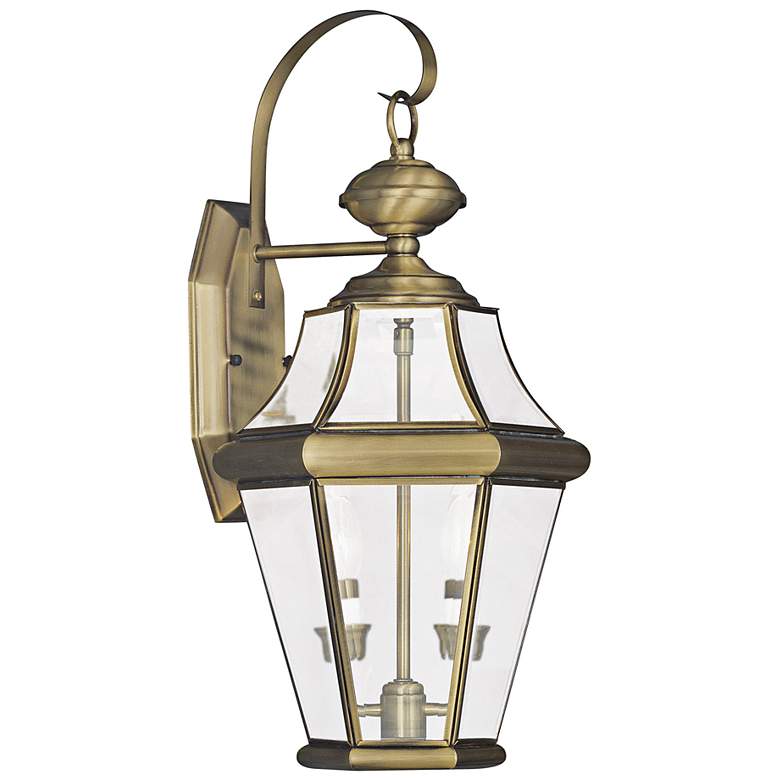 Image 2 Georgetown 20 3/4"H Antique Brass 2-Light Outdoor Wall Light
