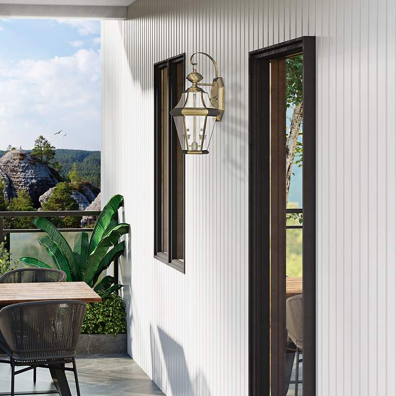 Image 4 Georgetown 20 3/4"H Antique Brass 2-Light Outdoor Wall Light more views