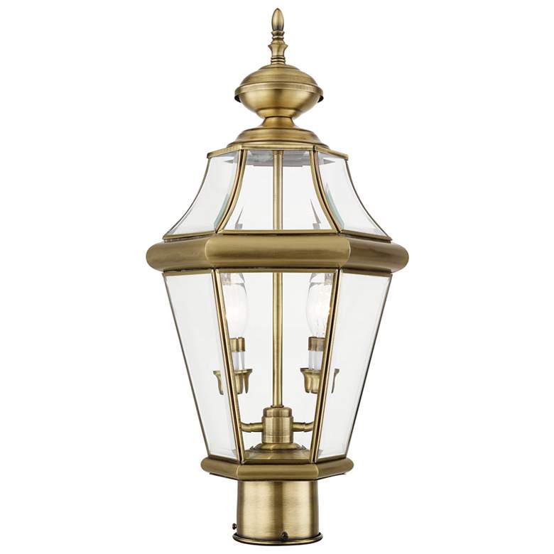 Image 1 Georgetown 21-in H Antique Brass Post Light