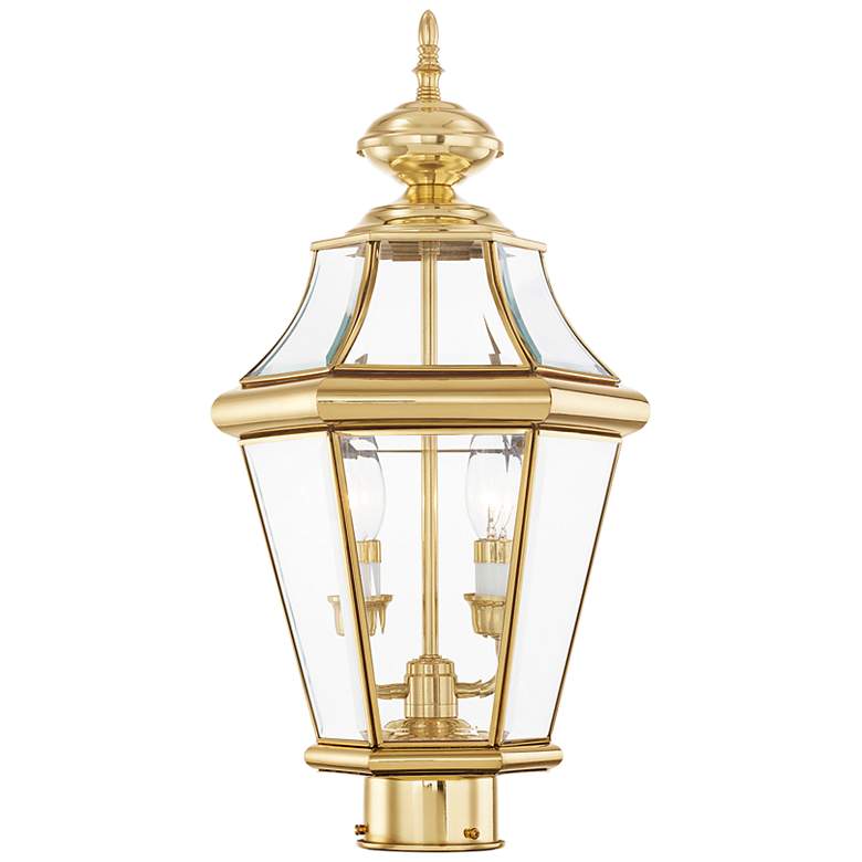 Image 2 Georgetown 21" High Polished Brass Outdoor Post Light