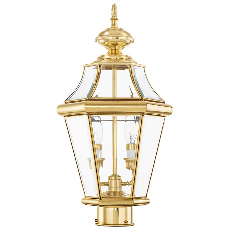 Image 4 Georgetown 21" High Polished Brass Outdoor Post Light more views