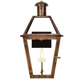 Image1 of Georgetown 22 1/2" High Antique Copper Gas Lantern Outdoor Wall Light