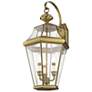 2_Georgetown 24" High Antique Brass 3-Light Outdoor Wall Light