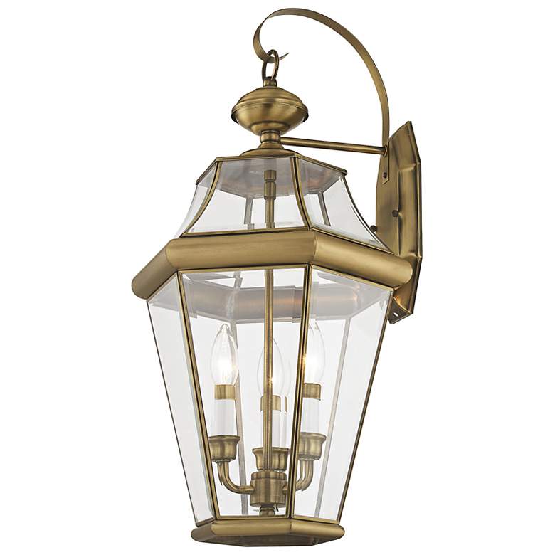 Image 4 Georgetown 24" High Antique Brass 3-Light Outdoor Wall Light more views