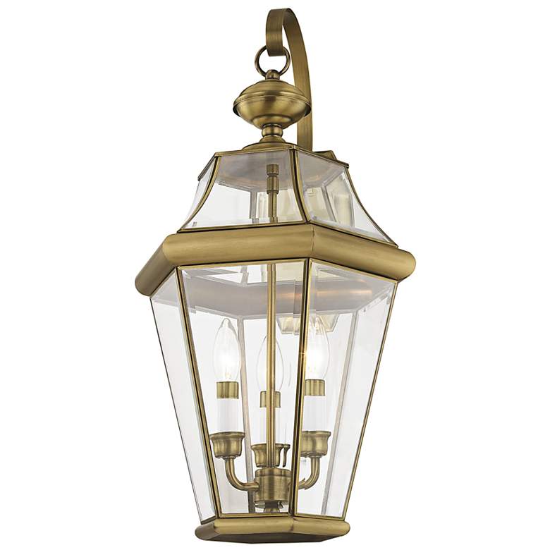 Image 5 Georgetown 24" High Antique Brass 3-Light Outdoor Wall Light more views