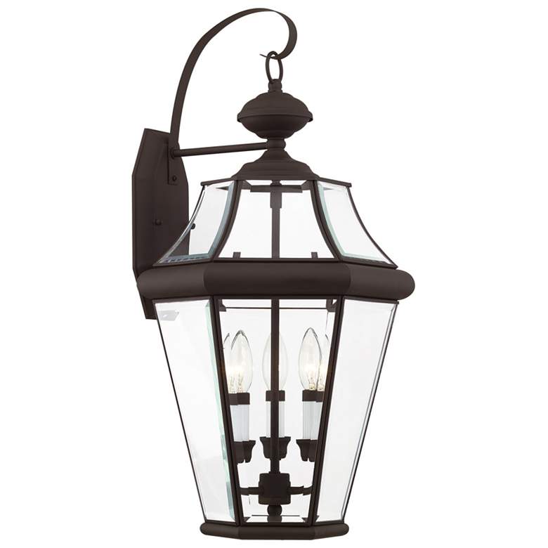 Image 1 Georgetown 24" High Bronze 3-Light Outdoor Wall Lantern
