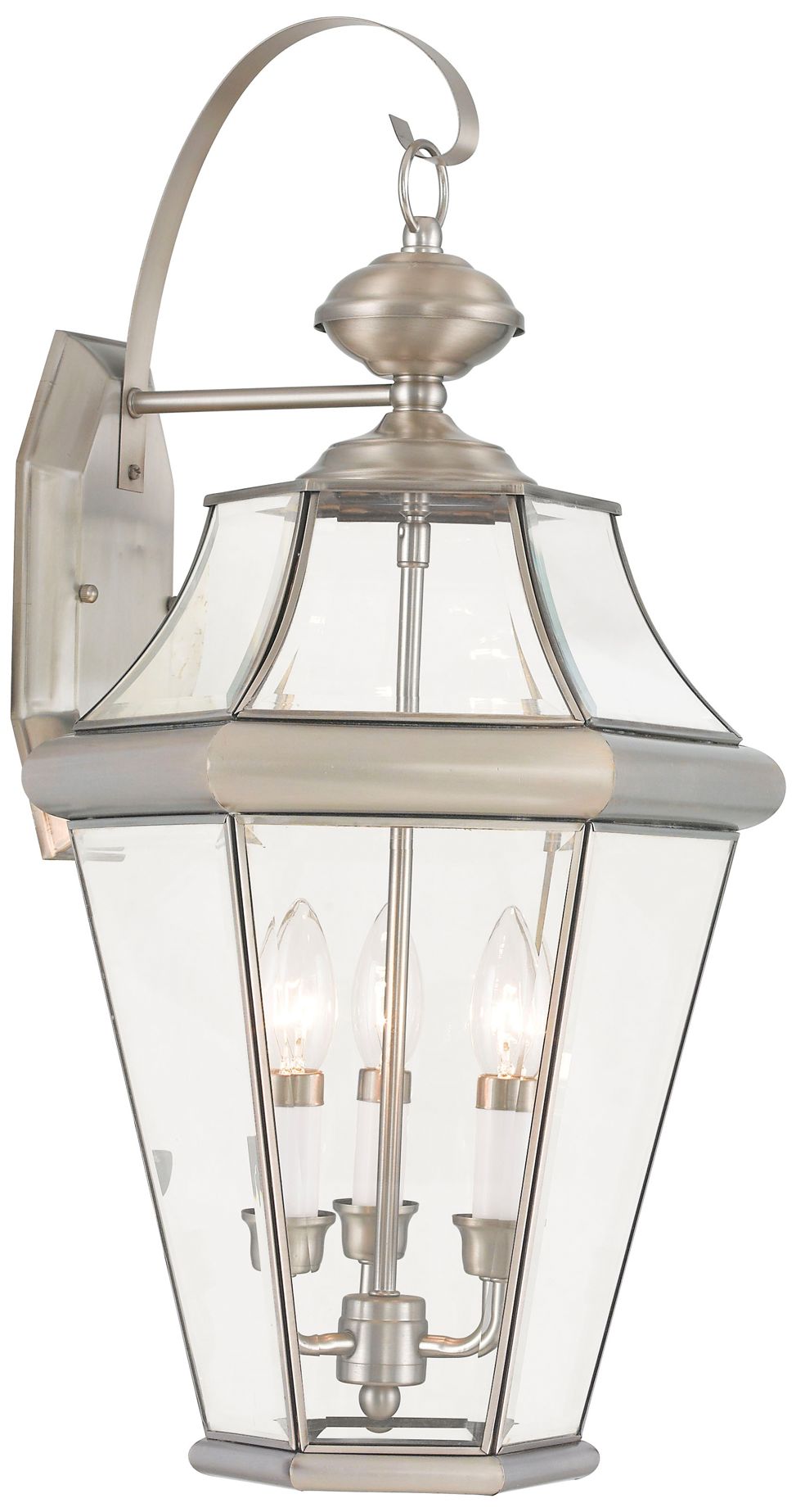 Georgetown 24"H Brushed Nickel 3-Light Outdoor Wall Light