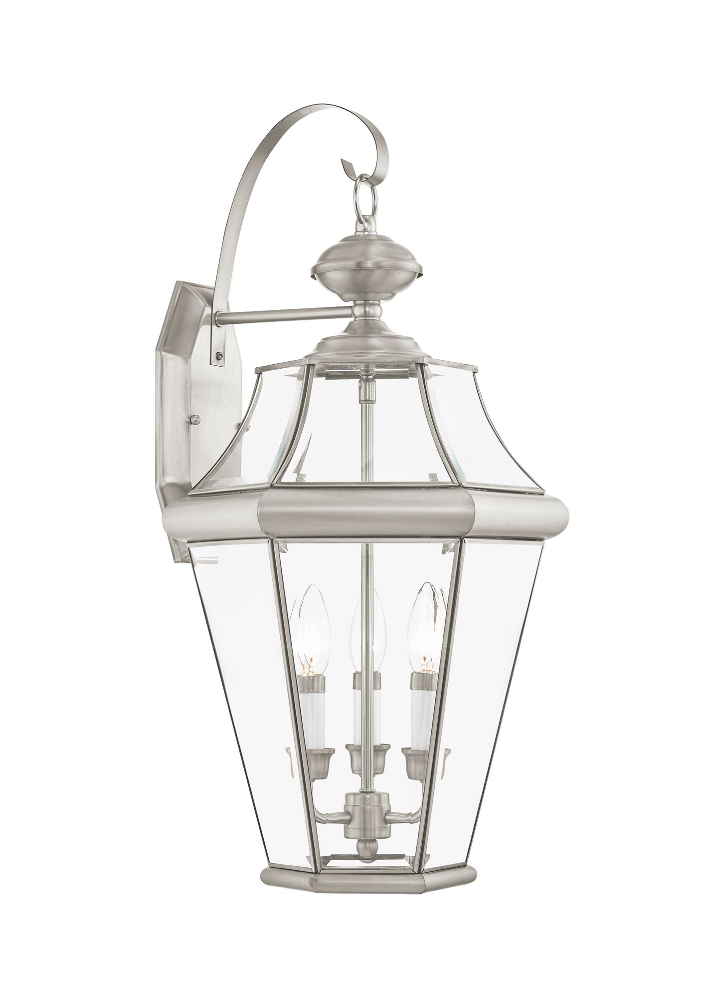 Image 4 Georgetown 24"H Brushed Nickel 3-Light Outdoor Wall Light more views