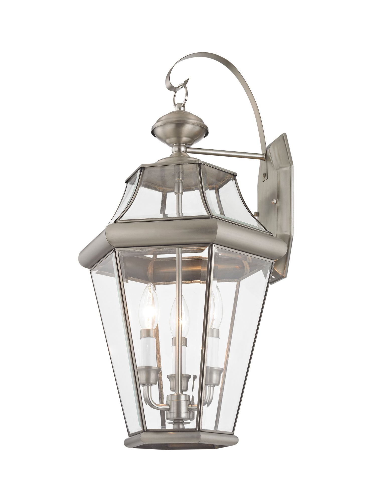 Image 5 Georgetown 24"H Brushed Nickel 3-Light Outdoor Wall Light more views