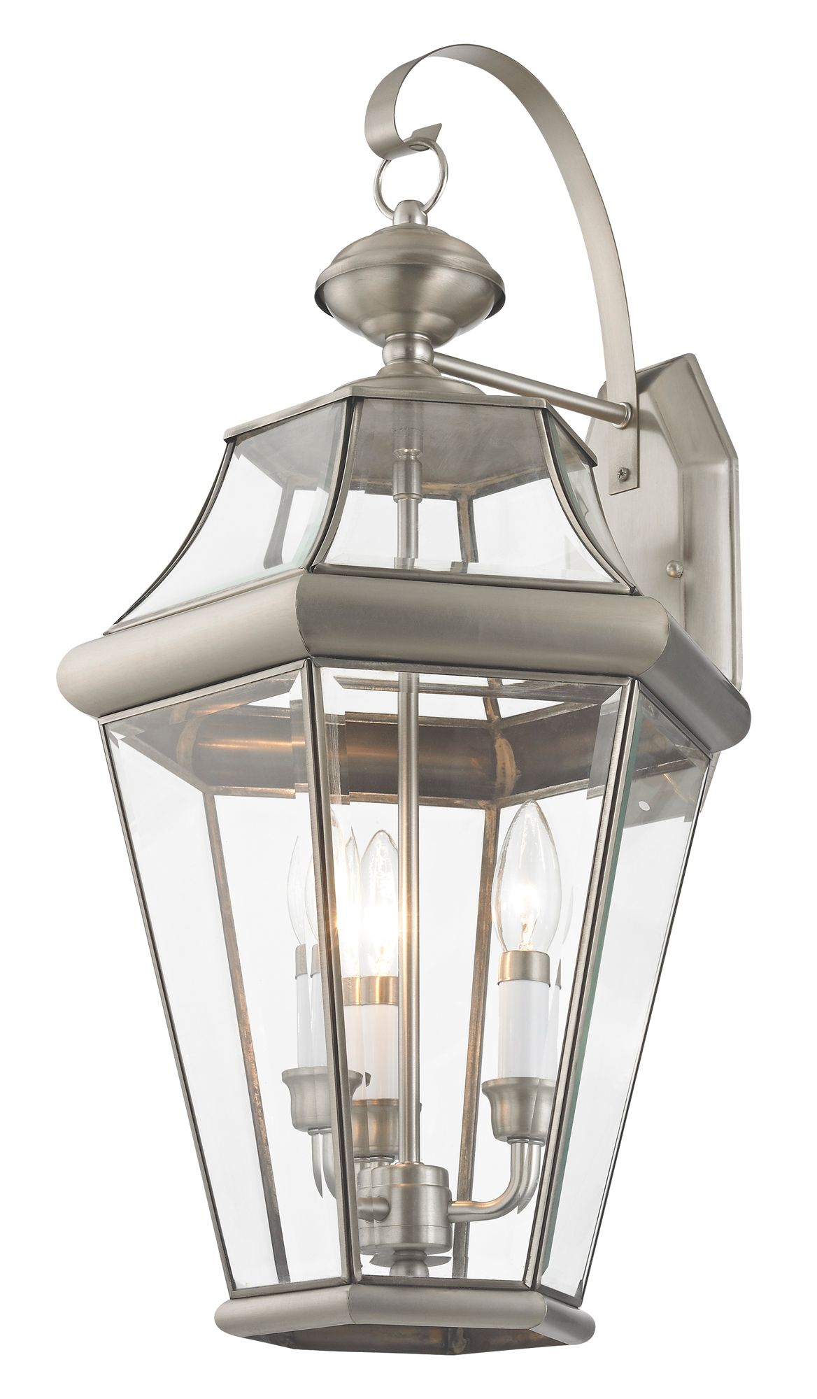 Image 7 Georgetown 24"H Brushed Nickel 3-Light Outdoor Wall Light more views