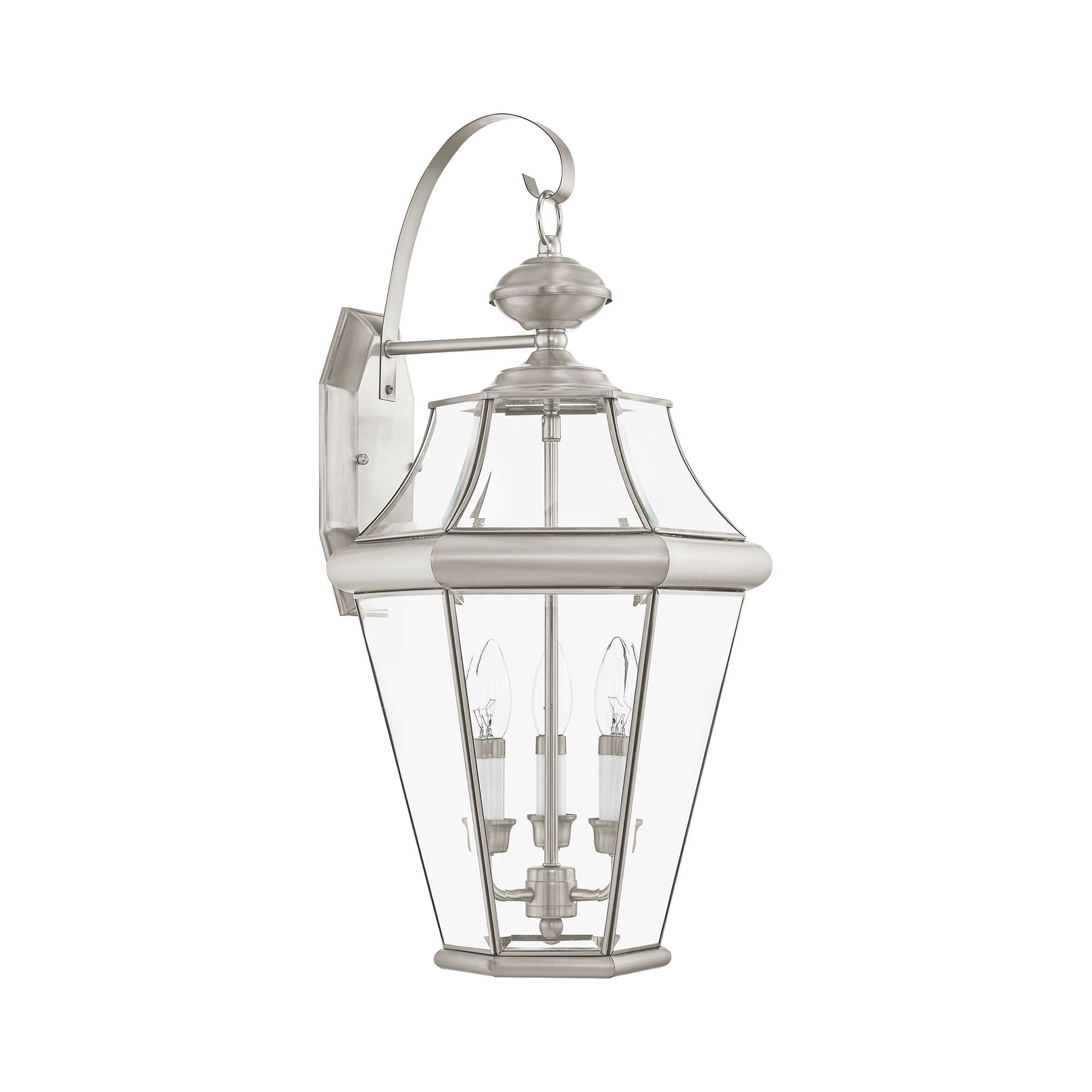 Georgetown 24"H Brushed Nickel 3-Light Outdoor Wall Light