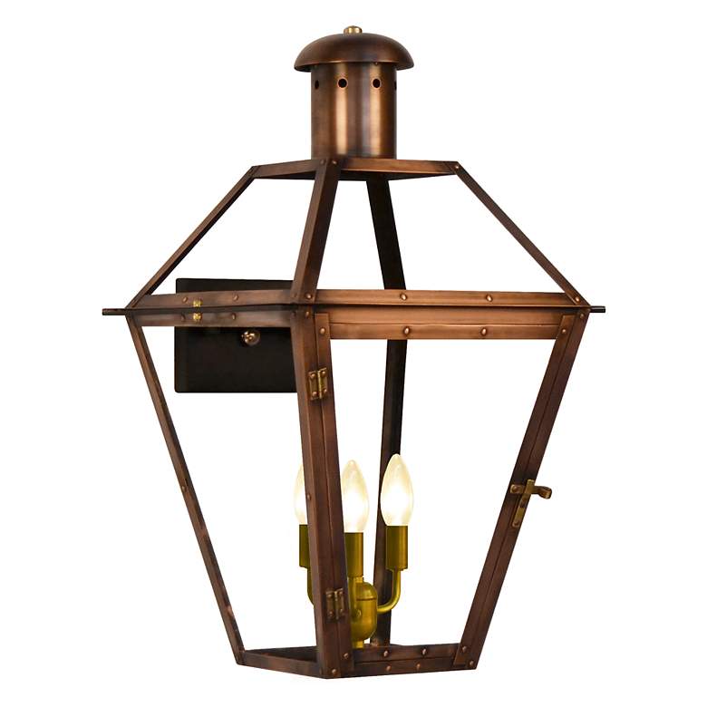 Image 2 Georgetown 28" High Antique Copper 3-Light Outdoor Wall Light more views