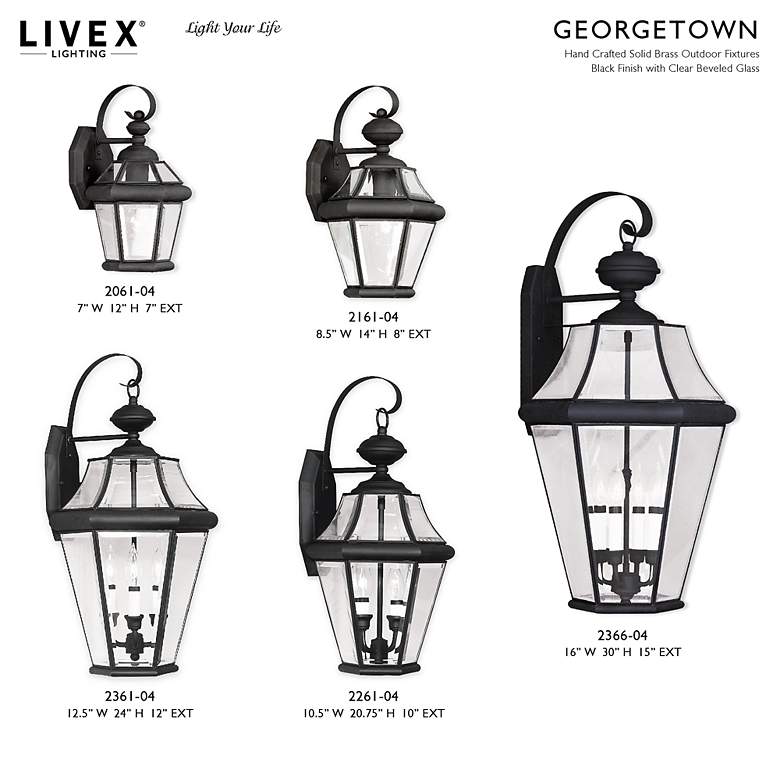 Image 7 Georgetown 3 Light Black Outdoor Wall Lantern more views