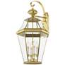 Georgetown 30"H Polished Brass Outdoor Lantern Wall Light in scene