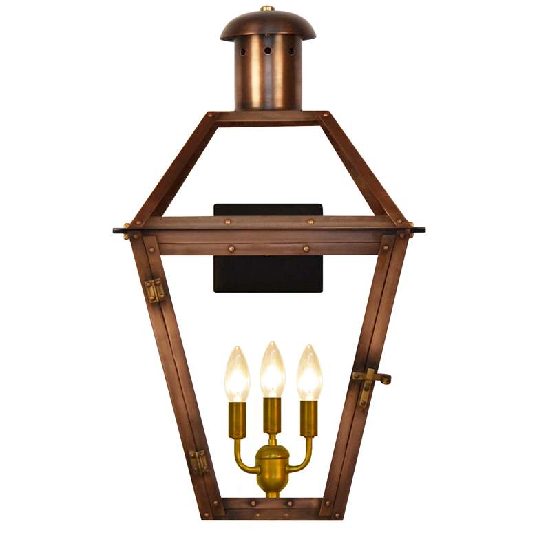 Image 1 Georgetown 36" High Antique Copper 3-Light Outdoor Wall Light