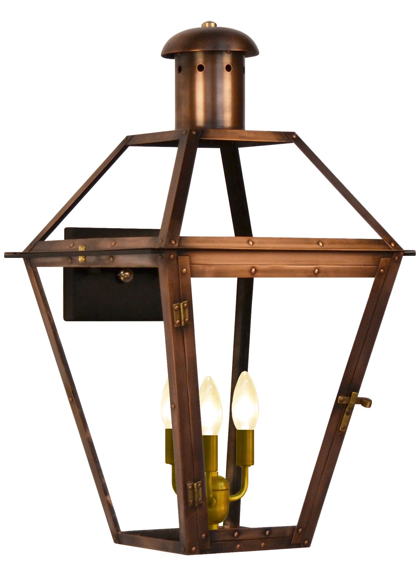 Image 2 Georgetown 36" High Antique Copper 3-Light Outdoor Wall Light more views