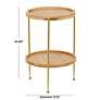 Georgette 17 1/4"W Brown Wood Gold Metal Round Accent Table