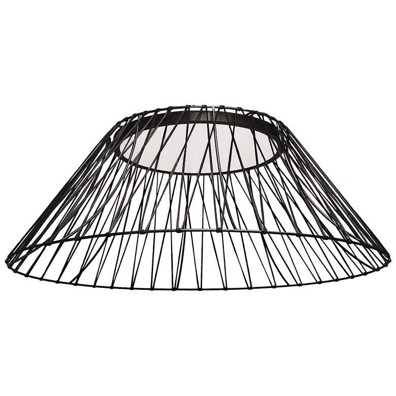 Image 1 Georgette 24" Wide Black Finish Flush Mount White Shade