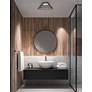 2_Georgette 24" Wide Black Finish Flush Mount White Shade more views