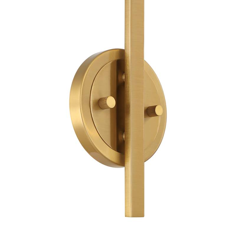 Image 4 Georgia 14" High Antique Brass and Glass Wall Sconce Set of 2 more views