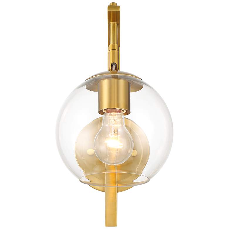 Image 5 Georgia 14" High Antique Brass and Glass Wall Sconce Set of 2 more views