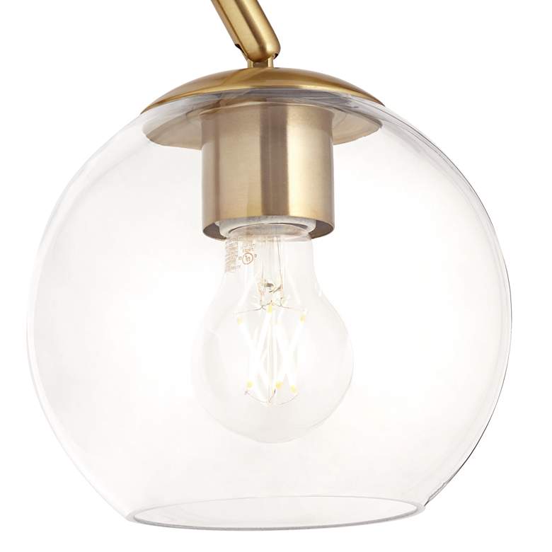 Image 3 Georgia 14" High Antique Brass and Glass Wall Sconce more views