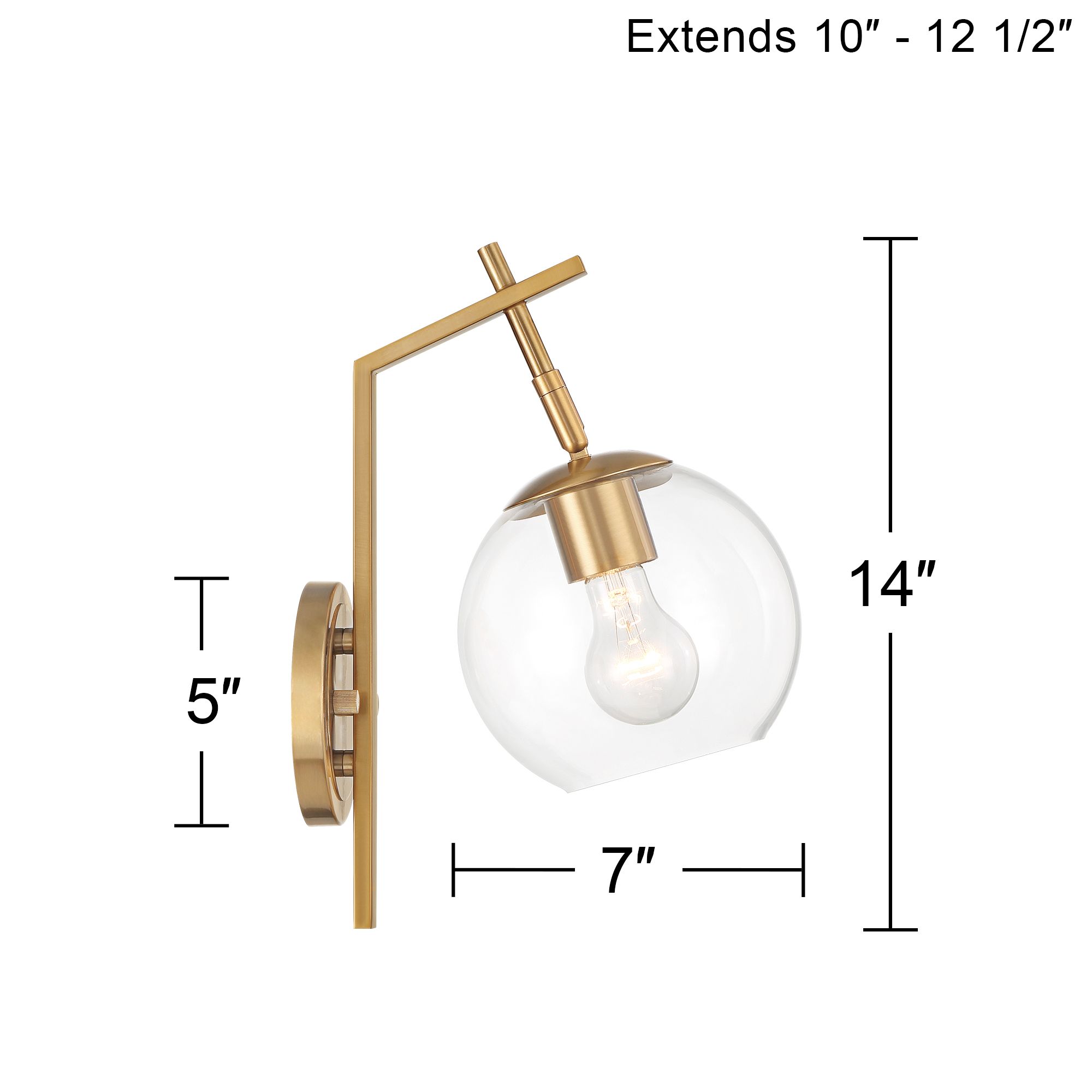 Georgia 14" High Antique Brass and Glass Wall Sconce