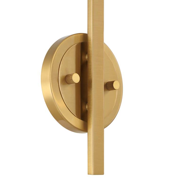 Image 6 Georgia 14" High Antique Brass and Glass Wall Sconce more views