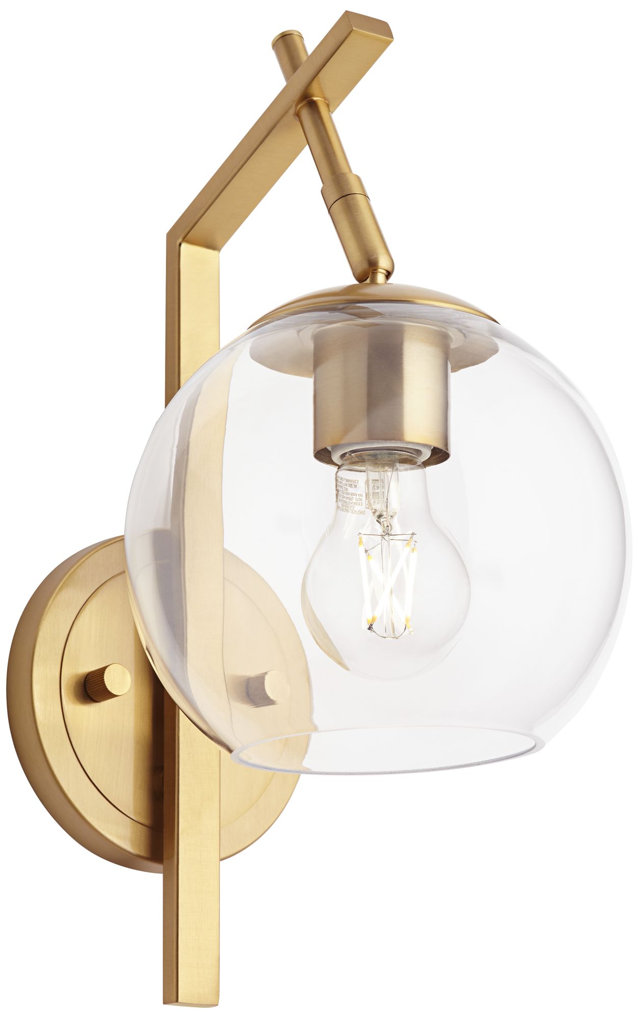 Georgia 14" High Antique Brass and Glass Wall Sconce