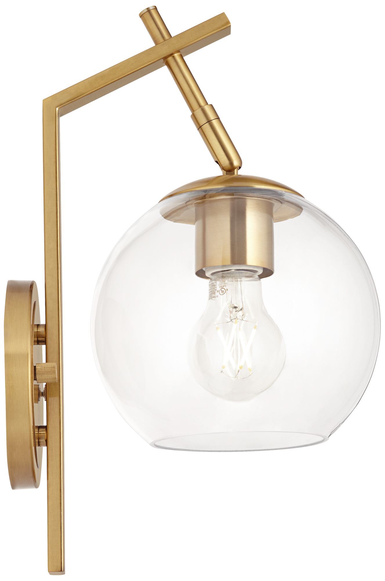 Georgia 14" High Antique Brass and Glass Wall Sconce