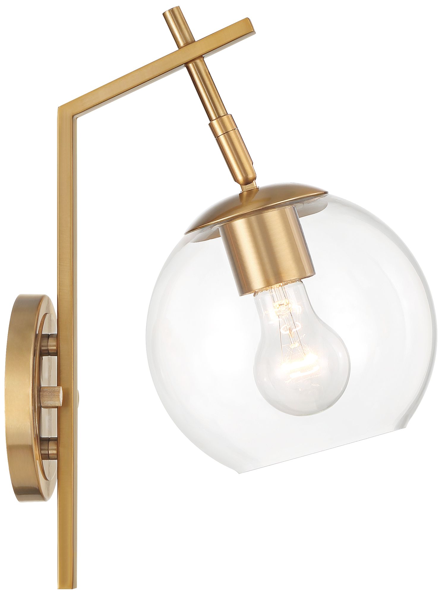 Georgia 14" High Antique Brass and Glass Wall Sconce