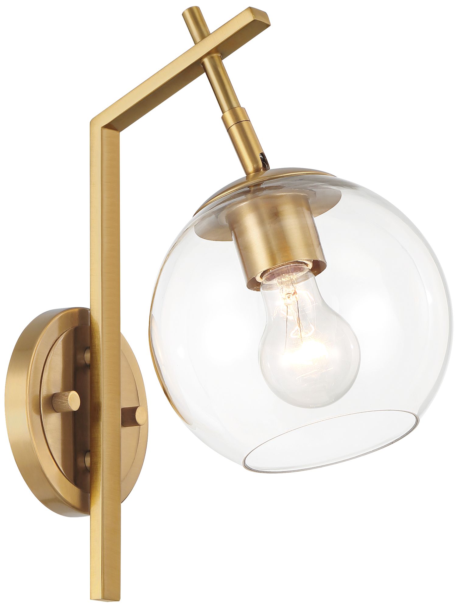 Georgia 14" High Antique Brass and Glass Wall Sconce